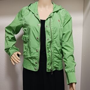 Juicy Couture Lightweight Green Jacket With Hood Size Medium